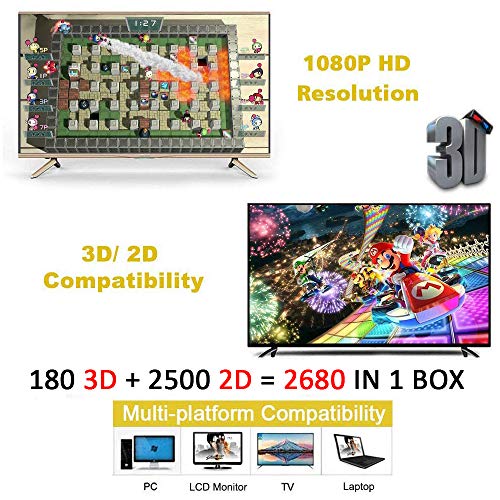 MOSTOP 3D & 2D Arcade Video Game Console 2680 Games in 1 Pandora's Box 180 3D Games 1080P HD 2 Players Arcade Machine with Double Joystick Support Expand 6000+ Games (2680 Colorful) - Thumbnail 6