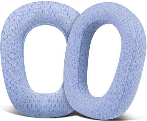 Image of SOULWIT Mesh Fabric Earpads Replacement for Logitech G435 Lightspeed Wireless Gaming Headphones, Ear Pad Cushions with High-Density Foam - Blue