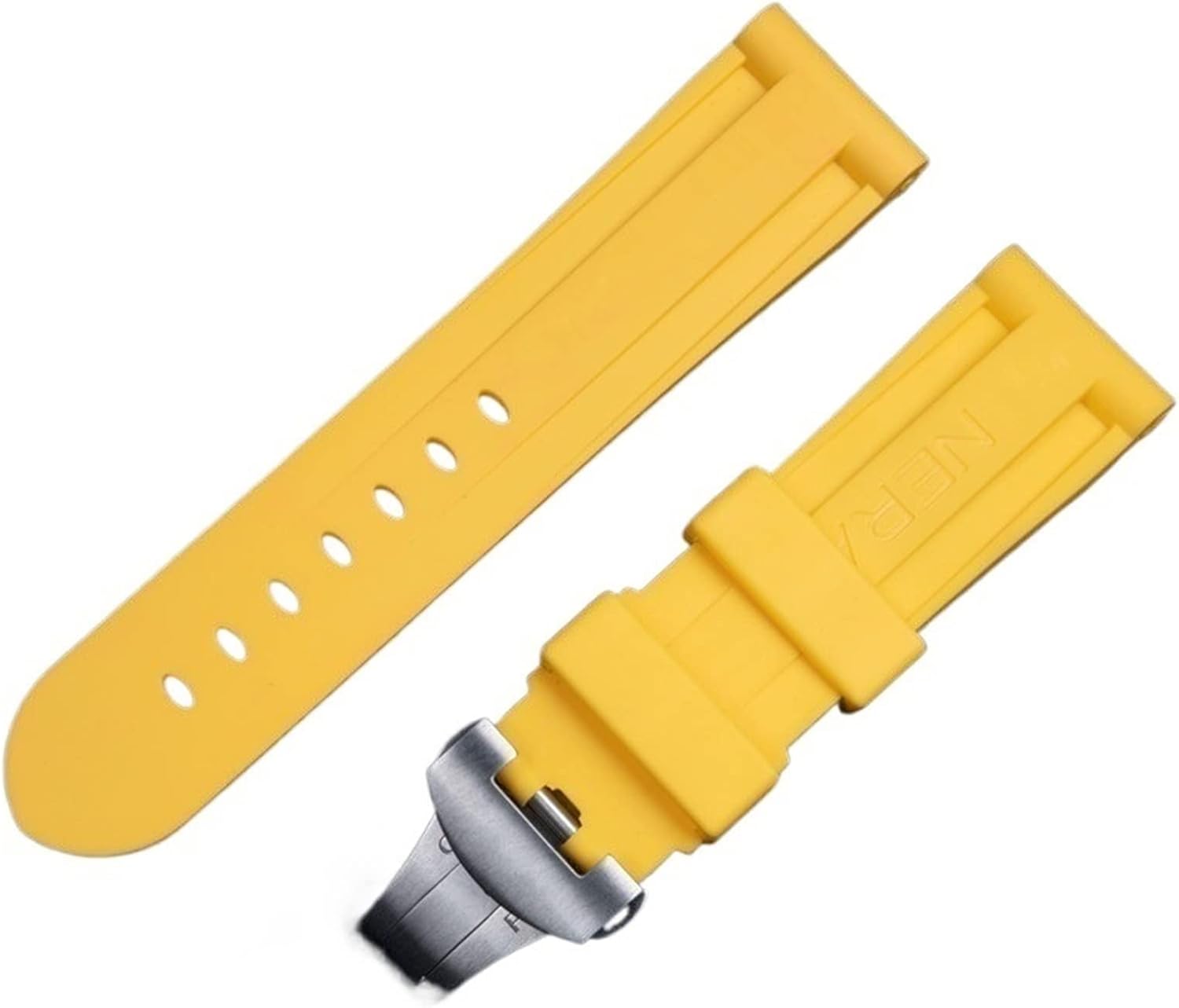 24mm Nature Soft Rubber For Strap Butterfly Buckle PAM111/441/389 Belt Watch Band Accessories