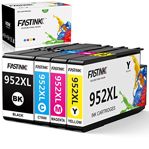 FASTINK Compatible Ink Cartridge Replacement for HP 952 XL 952XL for HP Officejet Pro 7720 7740 8710 8720 8730 8740 8702 Printer 4 Pack(1 Black 1 Cyan 1 Magenta 1 Yellow)