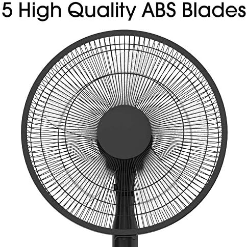 Futura Premium 16inch Oscillating Pedestal Standing Fan, Remote Control & Timer 1  18Hrs, 50W, 3 Speed, Adjustable Stand 68-130cm, Ideal Pedestal Fans for Bedroom, Offices and Homes (BLACK)