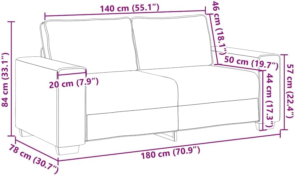 2-Seater Sofa Black Velvet Living Room Furniture