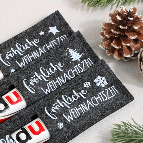 BOFUNX Weihnachten Schokolade Verpackung - 3pcs Oh, du fröhliche Weihnachtszeit Geschenk Weihnachten Schokolade Deko Weihnachten Geschenk Xmas Nikolaus Geschenk für Kinder Papa Mama Frau Mann