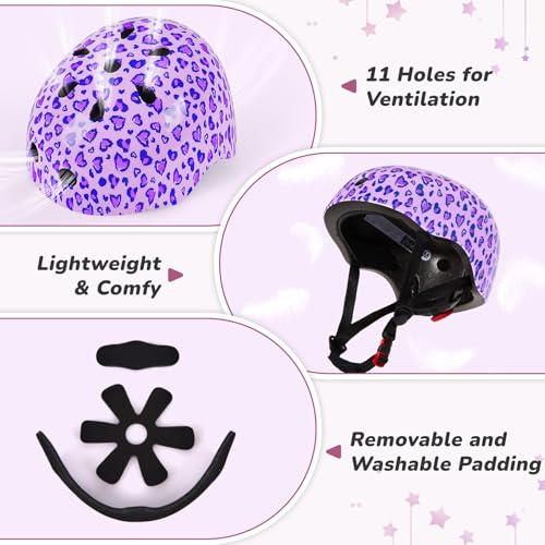 Image of Kids Bike Helmet for Girls 3-5 /5-8 /8-14, Adjustable Helmet with DIY Cat Ears, Cute Toddler Youth Helmets for Skateboard Scooter Cycling Roller Skating