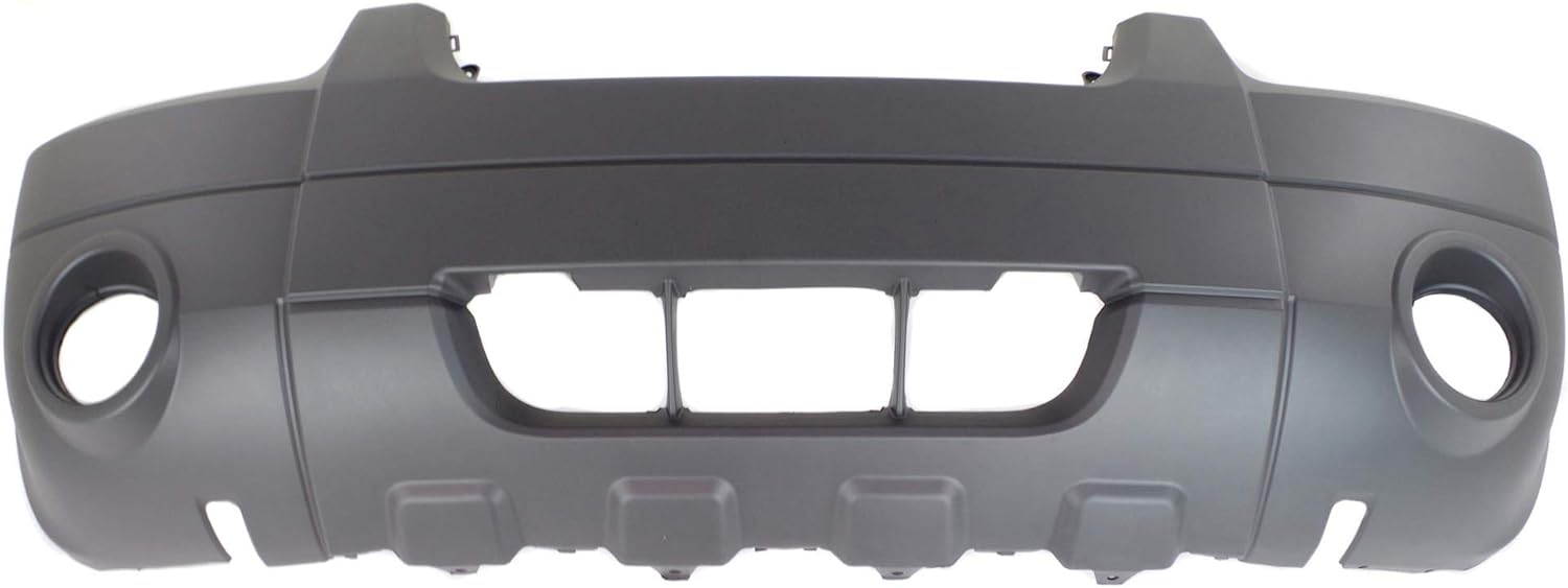 Evan-Fischer Front Bumper Cover Compatible with 2005-2007 Ford Escape Textured with Fog Light Holes XLT/Hybrid Models