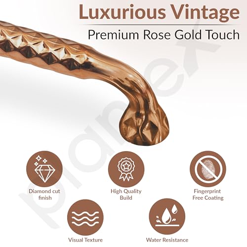Image of Plantex Cabinet Handle /Kitchen Cabinet Door Handle /Wardrobe /224 mm Cupboard Handle /Door Pull-Push Handle for Home /Office - Pack of 2 (Rose Gold)