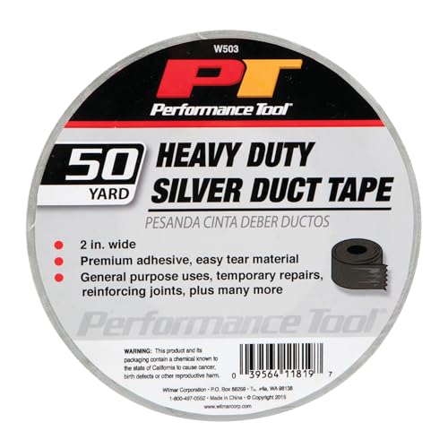 Image of Performance Tool W503 50 Yard Heavy Duty 17 Mil Silver Duct Tape