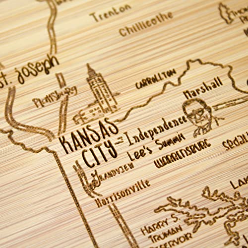 Image of Totally Bamboo A Slice of Life Missouri Engraved Map Cutting Board