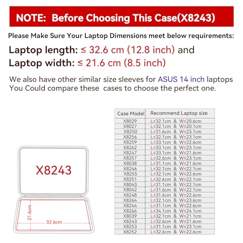 Image of Smatree Hard EVA Protective Sleeve Case for 14 inch ASUS P1412 Laptop, Anti-Shock and Waterproof Notebook Bag (X8243)