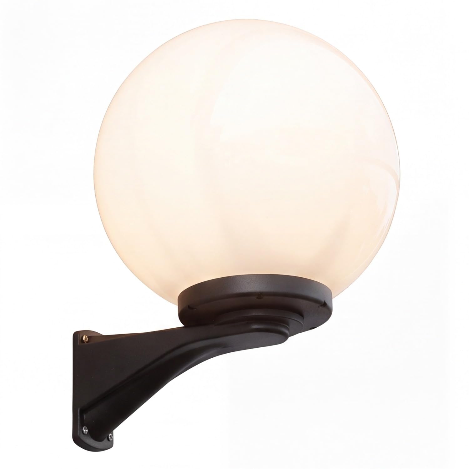Licht-Erlebnisse Vintage Hoflampe Schwarz Weiß IP43 Kugelschirm E27 NINETTE Außenleuchte Hauseingang Terrasse