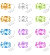 SINAMER 12 Pack Fairy Lights Battery Operated String Lights, 7ft 20 Led Fairy String Lights, Wate...