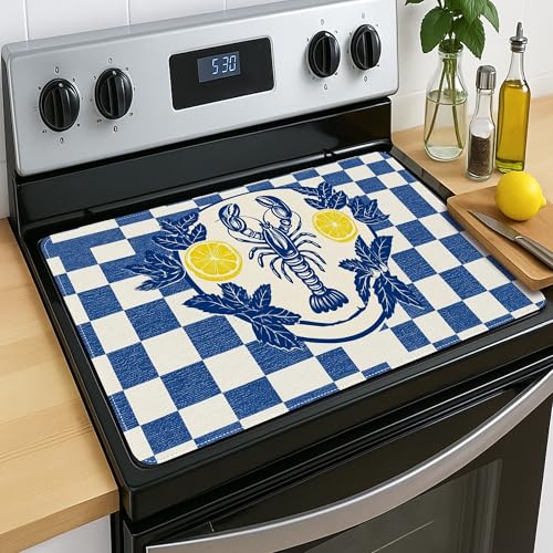 Housse pour plaque de cuisson à induction lavable et imperméable bleu marine