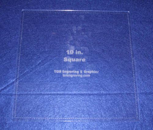 10 Inch Square Quilting Template - with Seam 1/8 Inch Thick