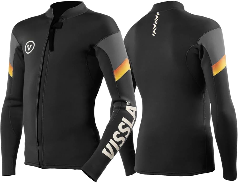 7 Seas Boys Raditude 2mm Front Zip Wetsuit Jacket Gunmetal 6