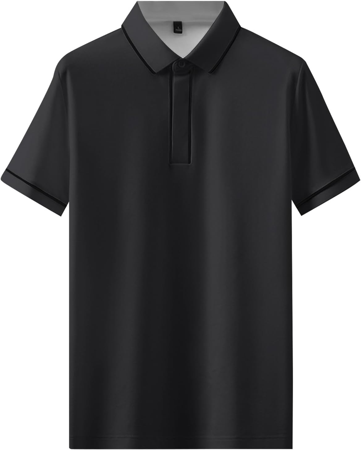 Ymosrh Mens Fashion Shirts Casual Short Sleeve Basic Solid Polo Golf Shirts Summer Business Dress Collar Shirt, M-5XL