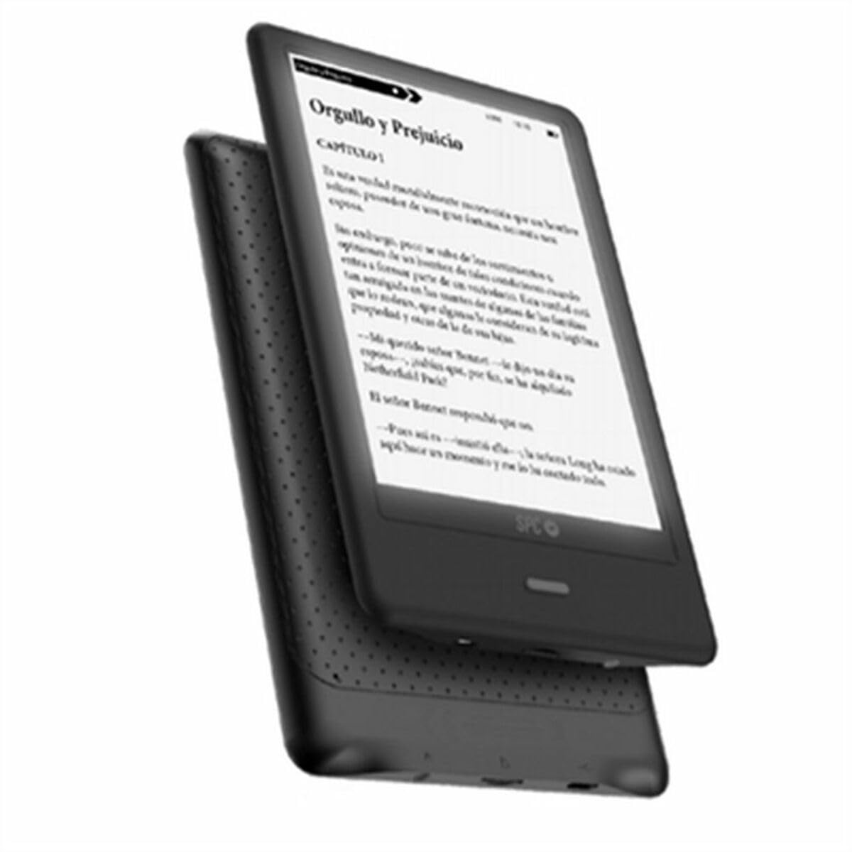 SPC Dickens Light Pro – Libro electrónico con Pantalla táctil y luz Regulable en iluminación y Temperatura de Color, posición Vertical y Horizontal, Funda Libro incluida, un Mes de autonomía, Negro