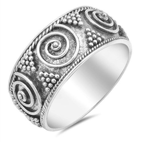 Maroon Soul - 925 Sterling Silver Bali Ring