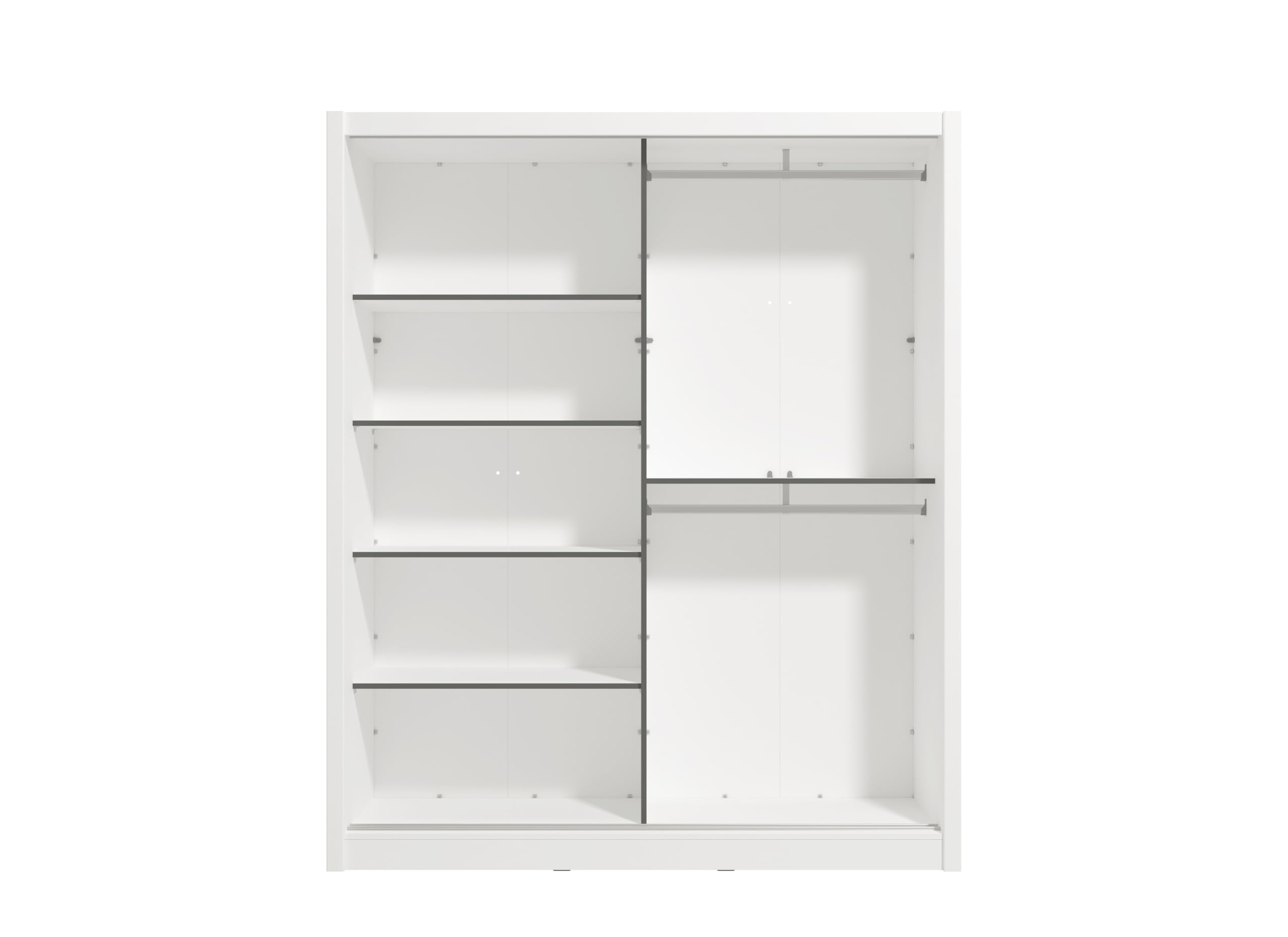 Arredo Stock Armadio moderno in MDF bianco 2 ante scorrevoli con specchio 180X59,8X215,5 cm