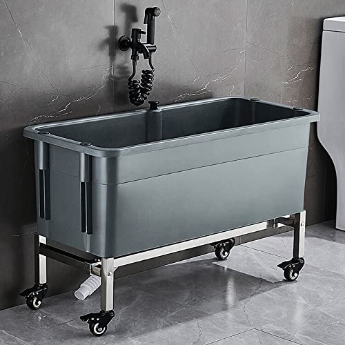 SaryEdge Floor Mop Sink Outdoor Sink Free Standing Laundry Tub Spill Resistant Slop Sink Ideal for Restroom & Wash Stat,#2-L,#2-L