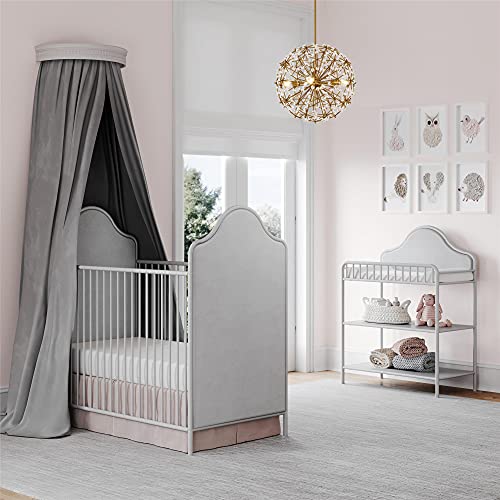 Image of Little Seeds Piper Upholstered Metal Changing Table, Nursery Furniture, Dove Gray