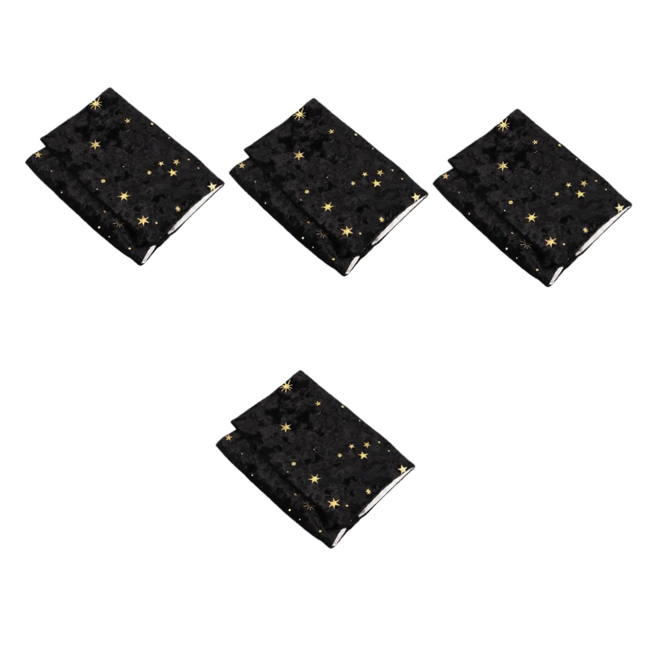 Angoily 4 Piezas Protector para Libro de Terciopelo Negro con Diseño de Estrella y Luna Funda Decorativa y Resistente para Diario y Cuaderno de Tela y Fácil de Usar