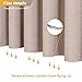 Krismile Linen Shower Curtains Mildew Resistant Waterproof Washable, Weighted Hem Bathroom Shower Curtain with 12 Plastic Hooks 180x180cm Khaki/Tan