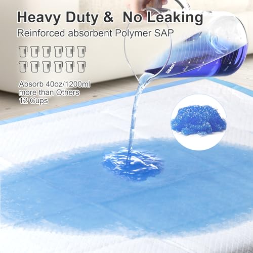 Image of Upgraded 4XL 36 inchx36 inch 6 Layers Dog Pee Pads, 100 CountsUltra Absorbent Pee Pads, Absorb up to 12 Cups, Leak-Proof & Quick Dry Puppy Pads for Puppy,Surgery, Older,Cats, Rabbits,100pcs