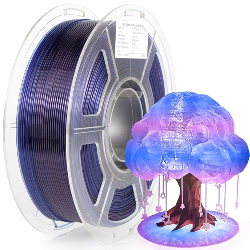 Image of iSANMATE Rapid Clear Gradient Blue Purple PLA Filament 1.75mm, 3D Printer Filament Transparent Filament, for Bambu Lab 3D Printers, AMS, AMSLite, 1kg Spool (2.2lbs)