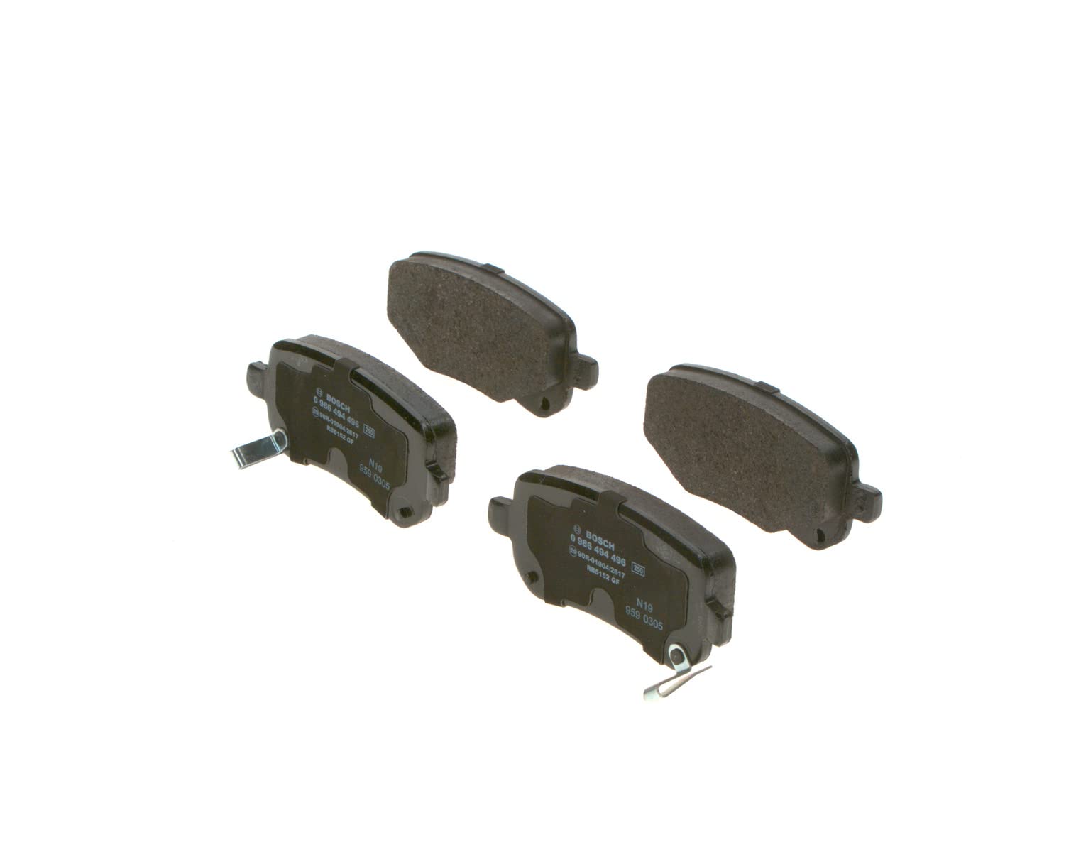 Bosch BP1415 - Brake Pads Car Rear Axle - Bosch Quality - Reduced Noise and Dust - ECE-R90 Certified - Copper-Free - 1 Set of 4 Pads