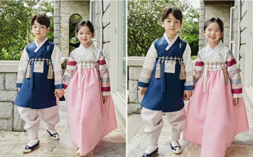 Mutil Colored Sleeves Navy Hanbok Boy Hanbok for 100days~15y/o Korean Traditional Dress Baby Boy Kids Hanbok2