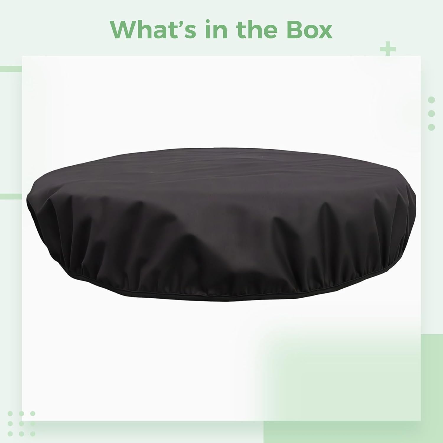 Oxford Fabric 600D Fire Pit Cover, Round Outdoor, for 48 Inch Pits Fire, Windproof, Waterproof, Snow, Mud Resistant, Black 56 X 4 Inches