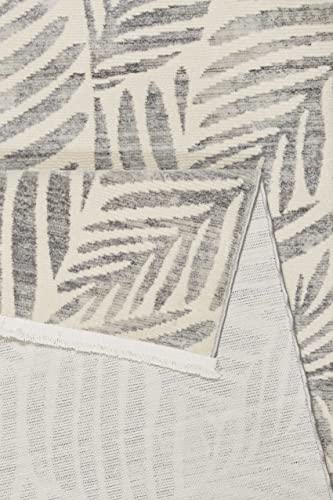 Wecon Home Moderner Esprit Kurzflor Teppich für Wohnzimmer, Schlafzimmer und Kinderzimmer - Victoria (160 x 225 cm, grau meliert)