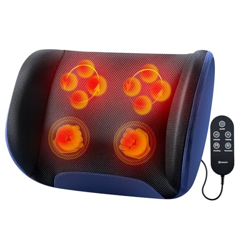 KINGJOY Shiatsu Foot Massager Machine with Heat, 2-in-1 Kneading & Percussion Massagers for Back and Foot Massage, Deep Tissue Foot and Calf Massager with Massage Roller, Birthday Gifts for Women Men