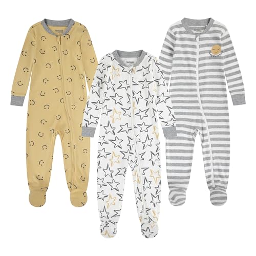 Image of HUGGIES Baby 3-pack Footed Coverall Pajamas