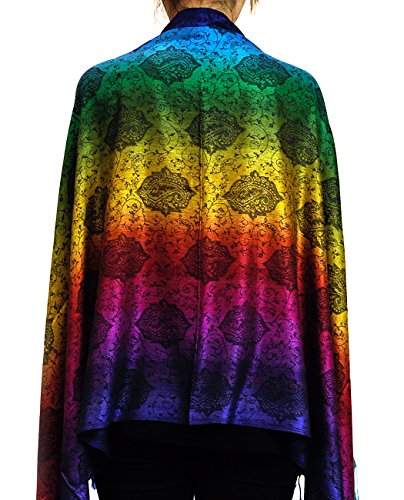 NYFASHION101 Elegant Colorful Paisley Soft Pashmina Scarf Shawl Wrap NBH1401Y - Rainbow 13