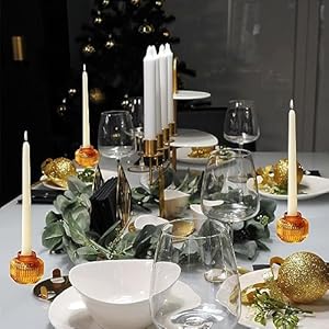 Wohocandlestickholderssetof4ambervotivecandleholdersforfallweddingtablecenterpieceribbedglasstapercandleholdersfordinnerpartyhalloweenthanksgivingdecor Urban Country Home Decor Woho candlestick holders set of 4 amber votive candle holders for fall wedding table centerpiece ribbed glass taper candle holders for dinner party halloween thanksgiving decor urban country home decor
