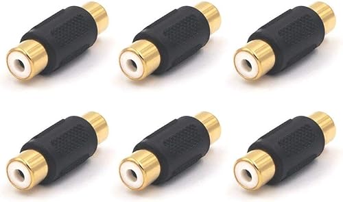 Miniatura 2 de VCE Paquete de 6 acopladores RCA hembra a hembra chapados en oro con 2 adaptadores de audio estéreo RCA (macho) a 2 RCA (hembra)