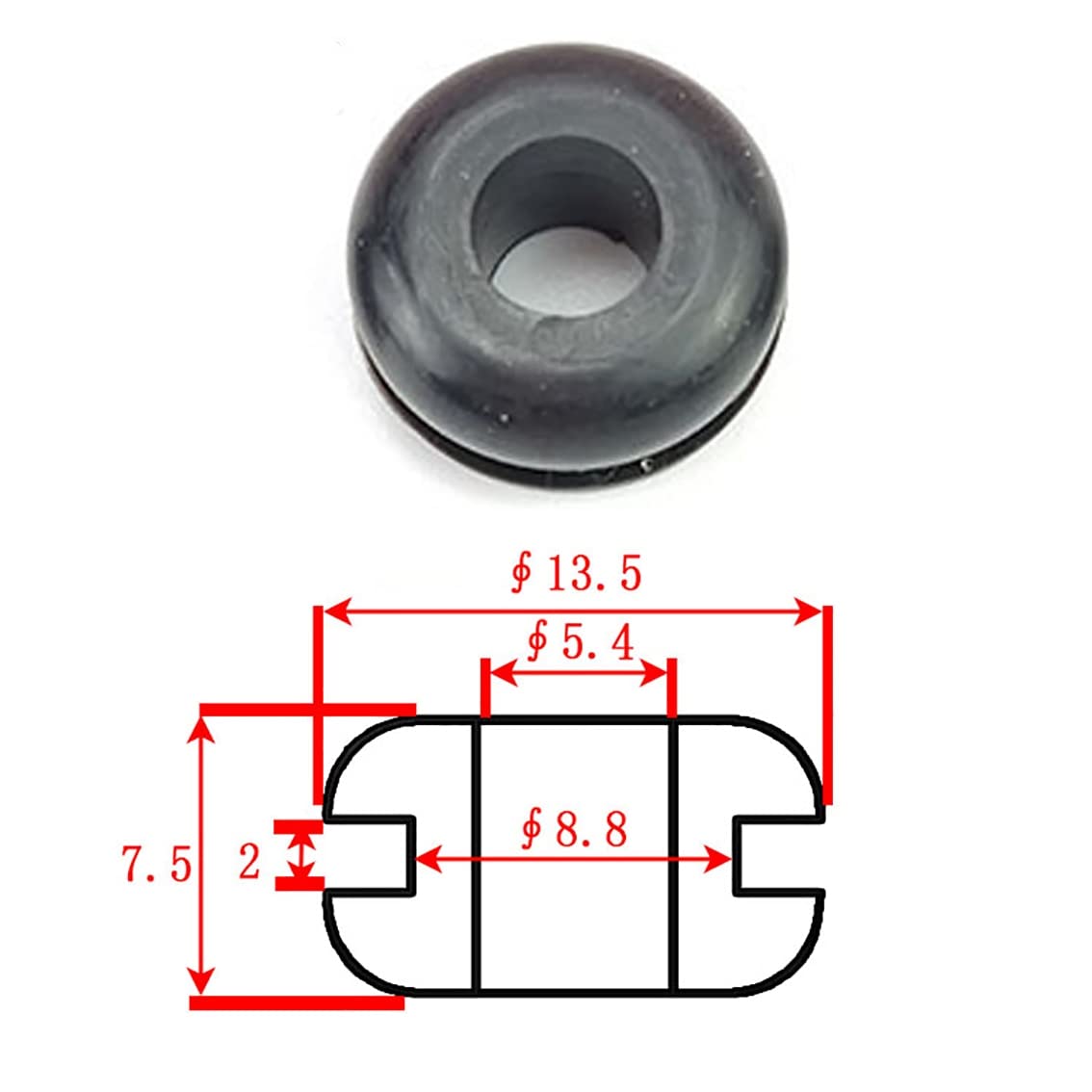 2/5Pcs Black 8.8mm Silicone Rubber Caps Plug Gasket Protect Caps Double-Sided Guard Coil Seal Stopper (Color : Black, Size : 5pcs)