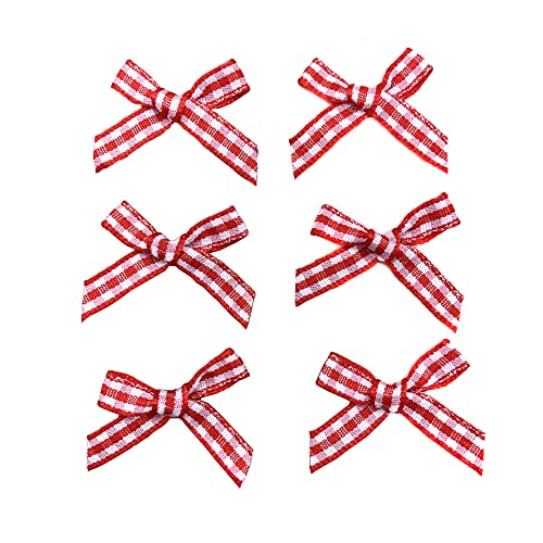 100 Lazos pequeños de satén,3 x 3 cm,a Cuadros,para Manualidades,Costura,Bodas,Fiestas,Regalos,álbumes de Recortes,bautizos,comuniones,decoración para el Pelo,Ropa Interior,Adornos,Color Rojo