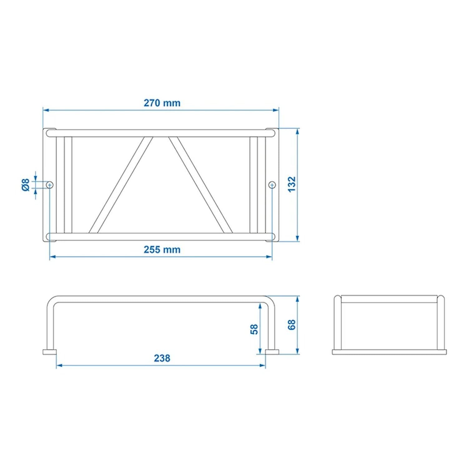 Preiswert&Gut 2X Schutzgitter für Rückleuchten Stahl glanzverzinkt Außen 270x132x68 mm Lampenschutzgitter als Rücklichtschutz Innen 238x132x58 mm Rückleuchtenschutz für Anhänger Leuchten 5-Kammer