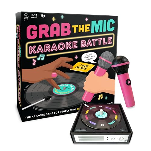 Lucky Egg Grab The Mic Karaoke Battle Game Fast-Paced Singing Party Game with Spinning Record Timer - Singing Game for Teens & Adults | Fun Game Night for 212 Players (Ages 12+)