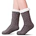 SDBING Women's Winter Super Soft Warm Cozy Fuzzy Fleece-lined Christmas Gift With Grippers Slipper Socks (Dark Gray)