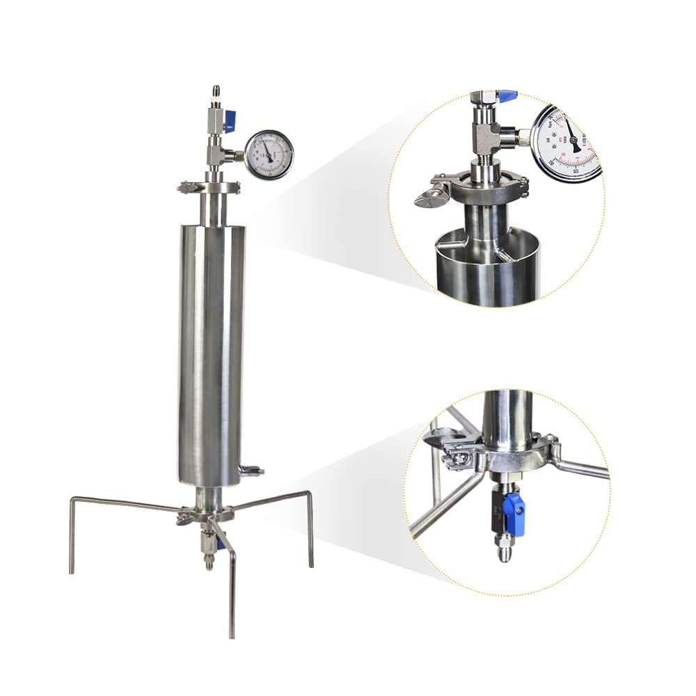 Doppelschicht Vakuumkammer-Kit aus Edelstahl mit Stativ Hochsichere Industrieausrüstung zur Extraktion von Essenzen aus Pflanzenblättern Geschlossenes Vakuumröhrensystem