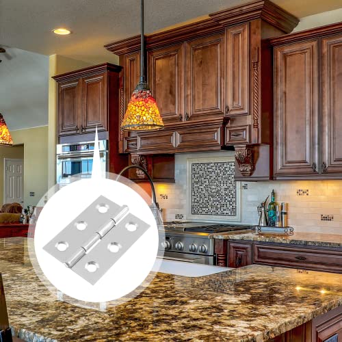 Suiwotin 20pcs 2 Inch Butt Hinges, Stainless Steel Cabinet Hinges, Small Door Hinges Window Hinge, Folding Box Hinges for Jewelry, Wooden, Chest Box (Chrome) - Image 7