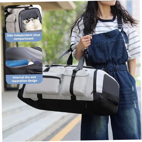 Gym Bag, Large Capacity Waterproof Oxford Cloth Gym Bag with Shoe Compartment, Workout Overnight Sports Backpack with Dry and Wet Seperation4