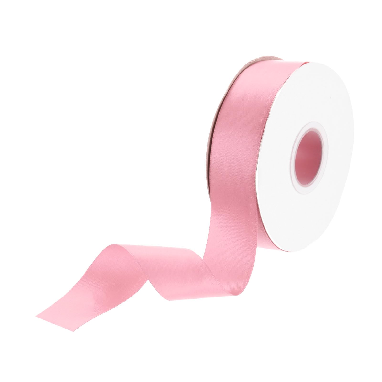 DMiotech 25mm Satin Ribbon 46m/150ft Thin Double Face Fabric Grosgrain Ribbon for Gift Wrapping Floral Hair Flower Bouquet Coral Pink