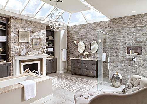 Image of Moen YB2261CH Brantford 1-Light Dual-Mount Bath Bathroom Vanity Fixture with Frosted Glass, Chrome (Pack of 2)