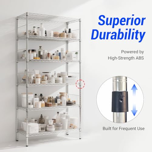 Image of 24 Pcs Wire Shelf Clips for 1 Inch Post,Universal Wire Shelving Accessories,Secure Locking 25mm Metal Shelf Clips Replacement (24Pcs=12Pairs)