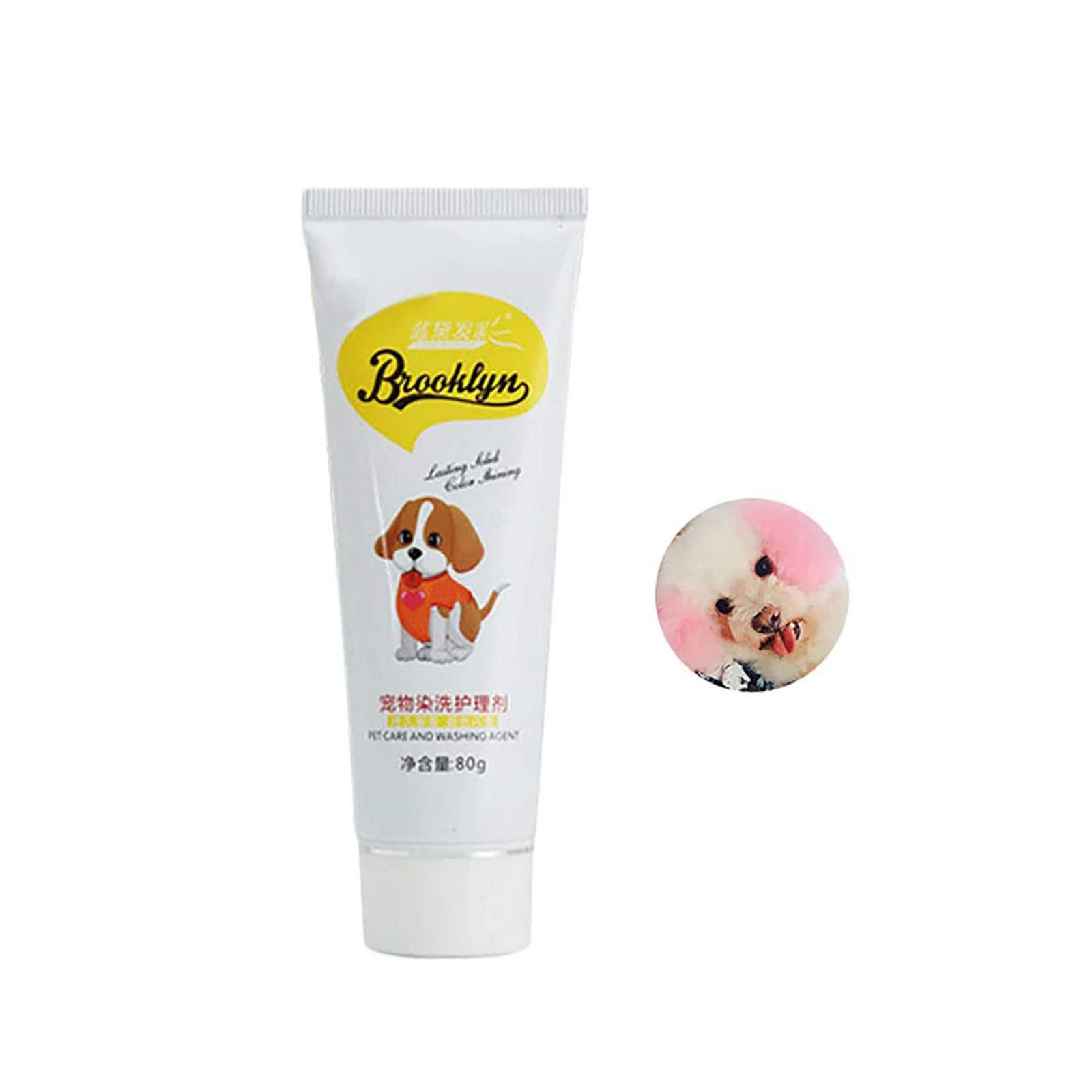 Remorui 1 Pc 80g Dog Cat Animals Hair Coloring Dyestuffs Pet Hair Dye Cream Pet Dyeing Pigment Grooming Coloring Creams Cherry Pink