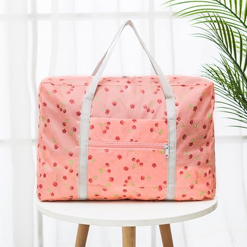Travel Bag Foldable Luggage Bag Spirit Airlines Personal Item Bag Sports Gym Bag Weekender Overnight Bag Travel Duffel for Women (Pink Cherry)4